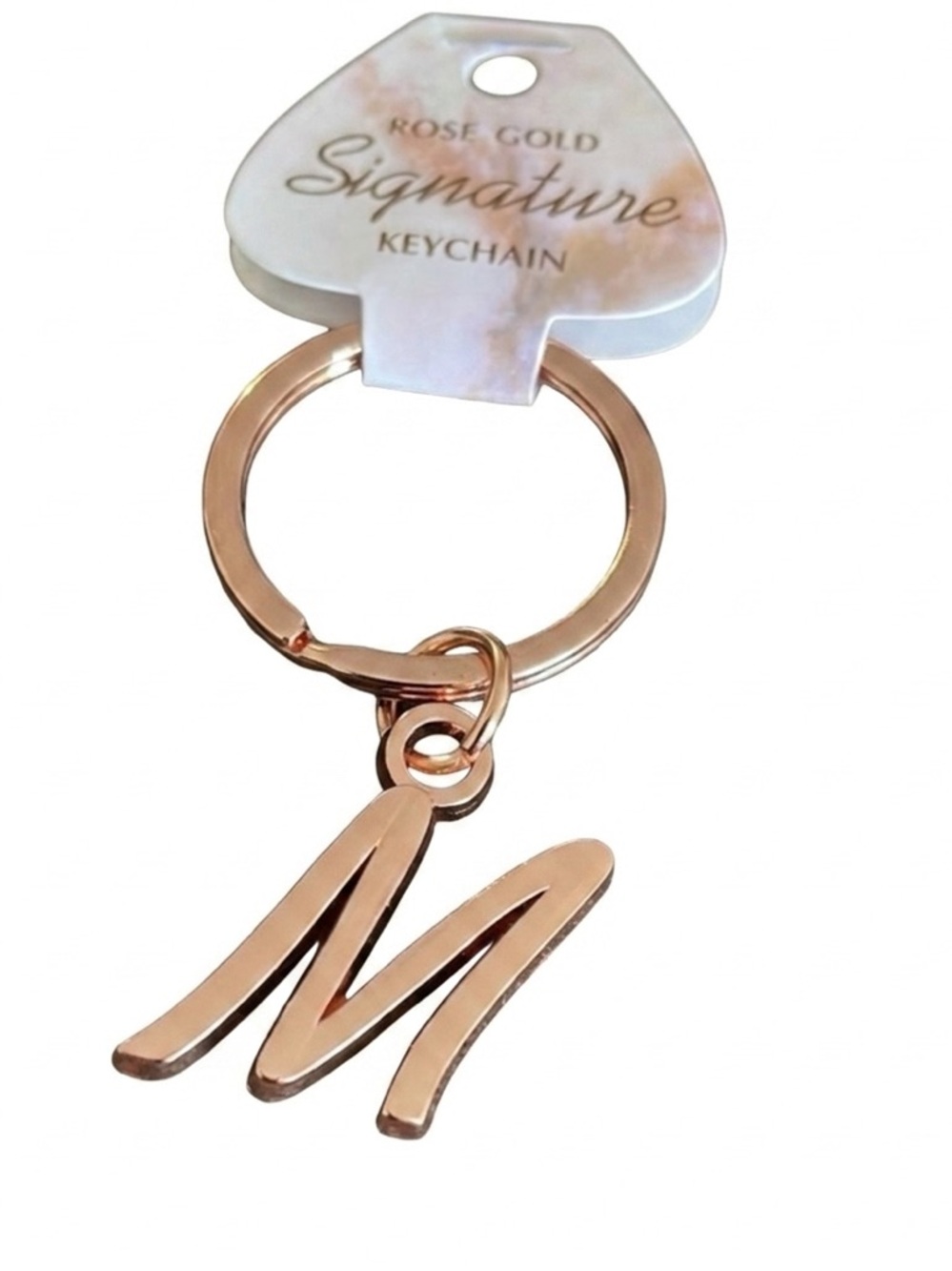 NWT Rose Gold Initial “M” Keychain